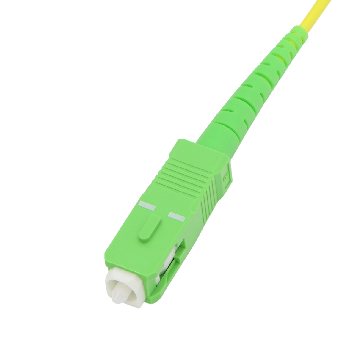 Fiber Optic Patch Cable, LC-APC to SC-APC, Simplex, OS2 Singlemode, OFNR LSZH, Yellow
