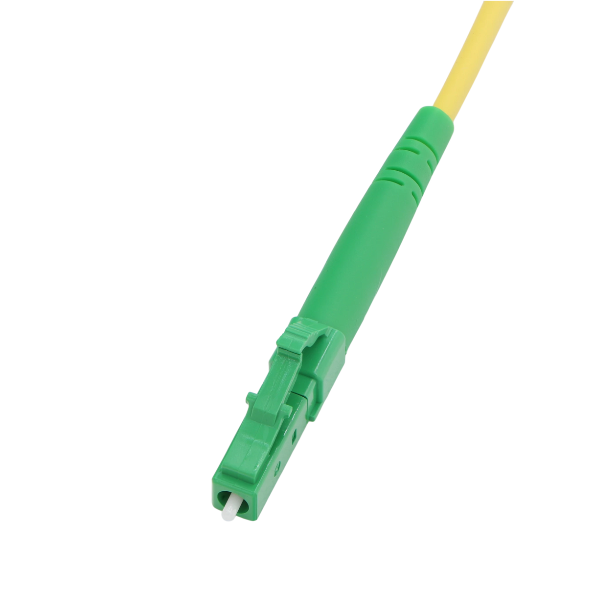 Fiber Optic Patch Cable, LC-APC to SC-UPC, Simplex, OS2 Singlemode, OFNR LSZH, Yellow