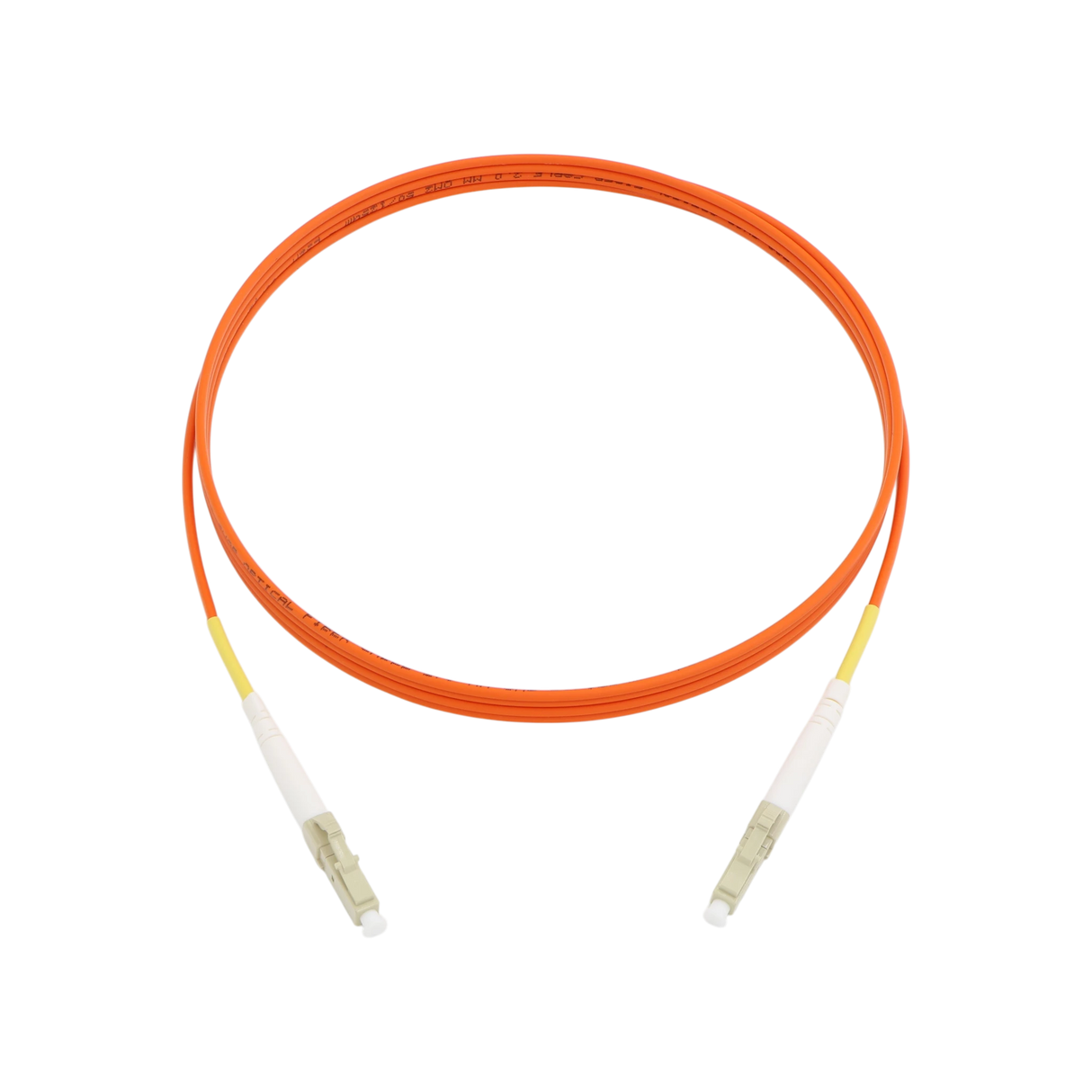 Fiber Optic Patch Cable, LC-UPC to LC-UPC, Simplex, OM2 Multimode, OFNR LSZH, Orange