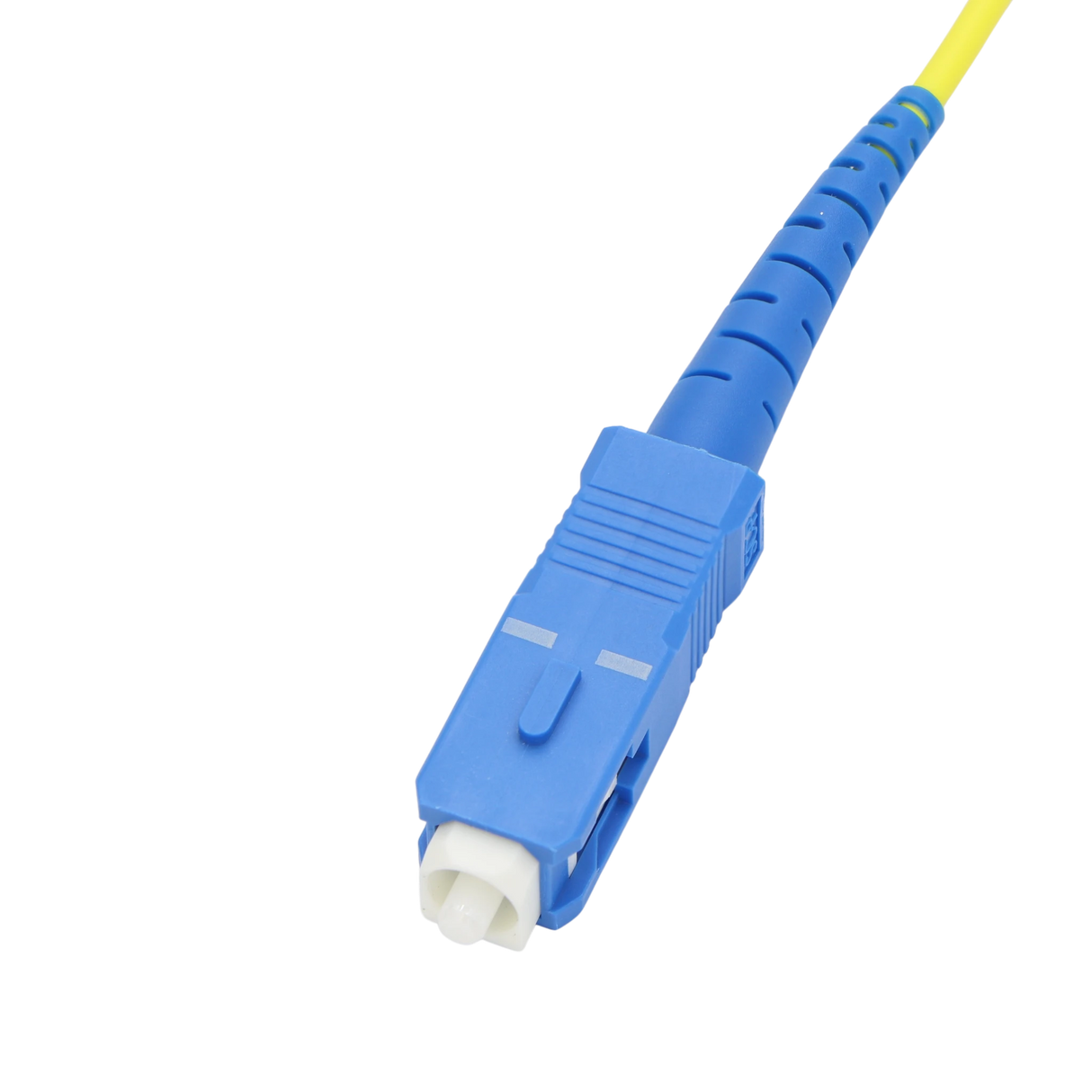 Fiber Optic Patch Cable, LC-UPC to SC-UPC, Simplex, OS2 Singlemode, OFNR LSZH, Yellow
