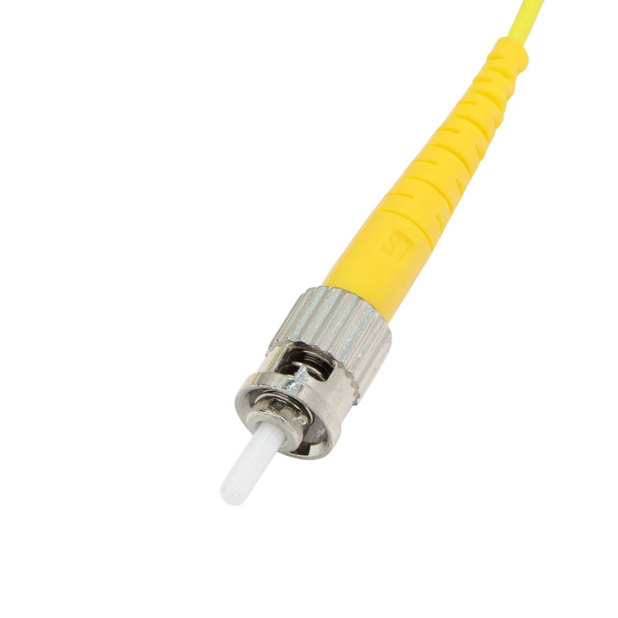 Fiber Optic Patch Cable, SC-APC to ST-UPC, Simplex, OS2 Singlemode, OFNR LSZH, Yellow