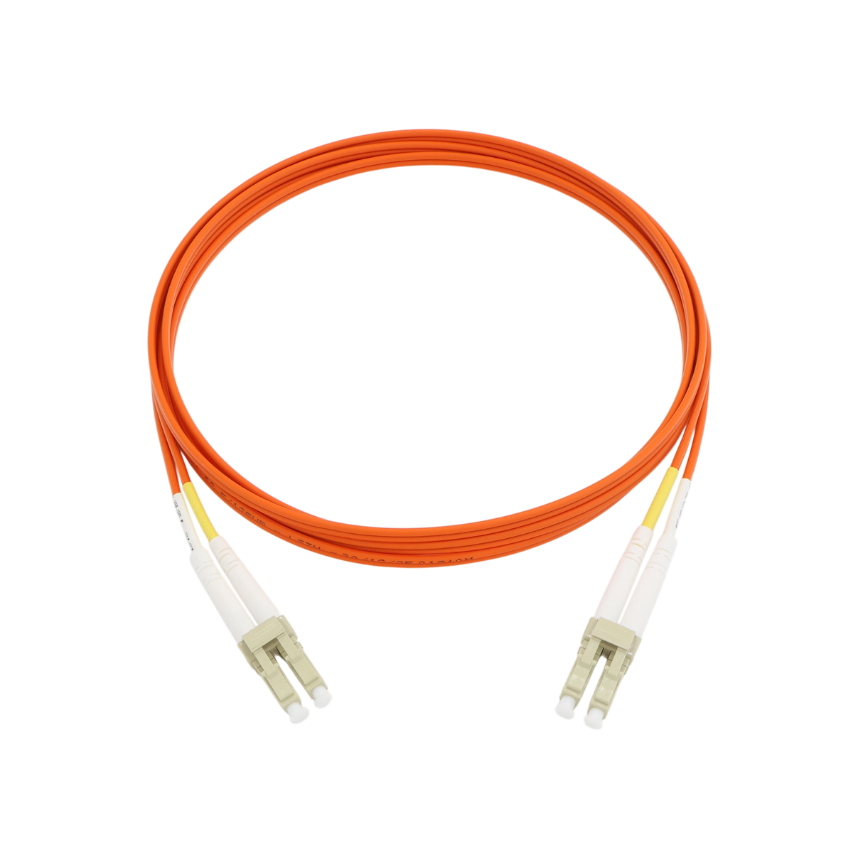 Fiber Optic Patch Cable, LC-UPC to LC-UPC, Duplex, OM1 Multimode, OFNR LSZH, Orange