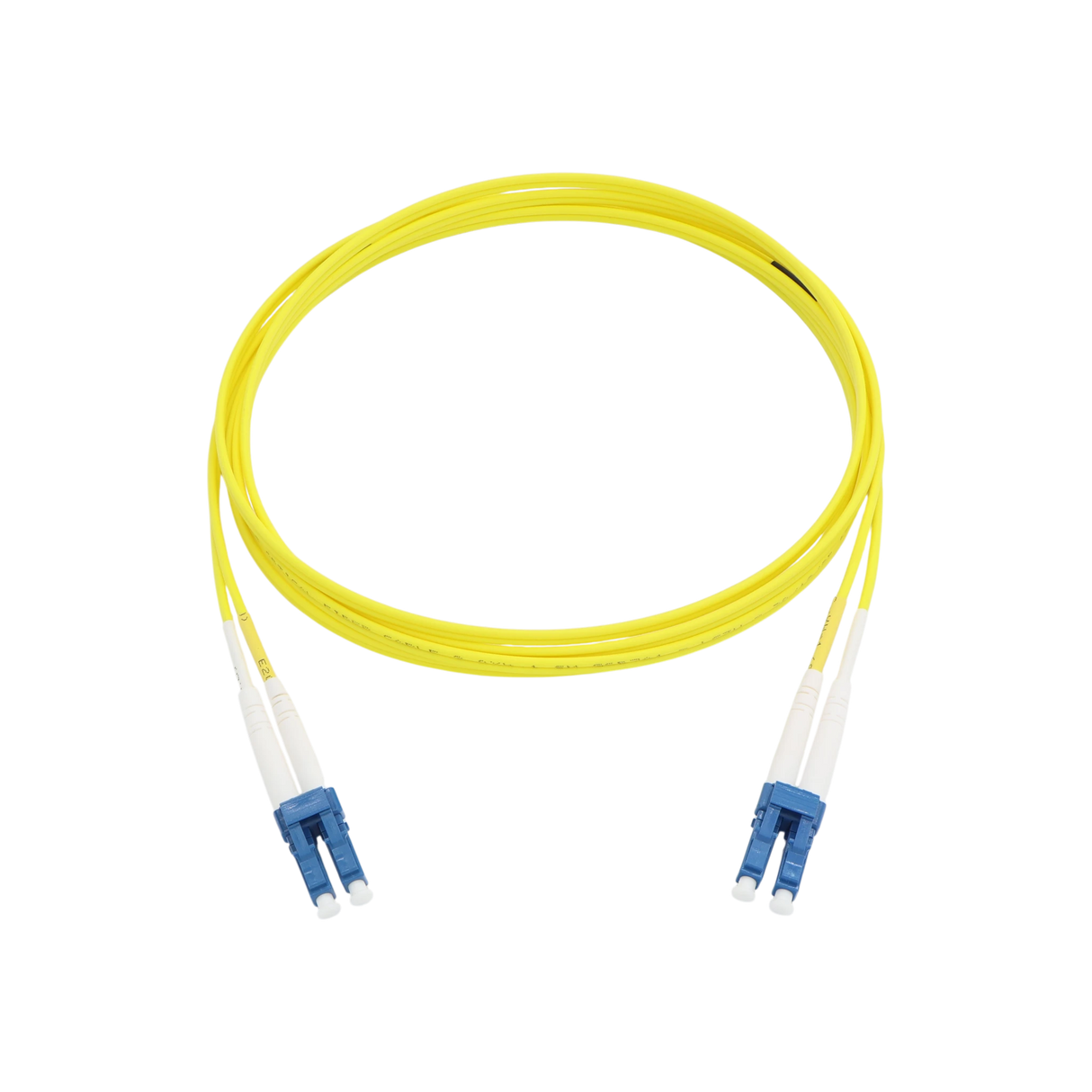 Fiber Optic Patch Cable, LC-UPC to LC-UPC, Duplex, OS2 Singlemode, OFNR LSZH, Yellow