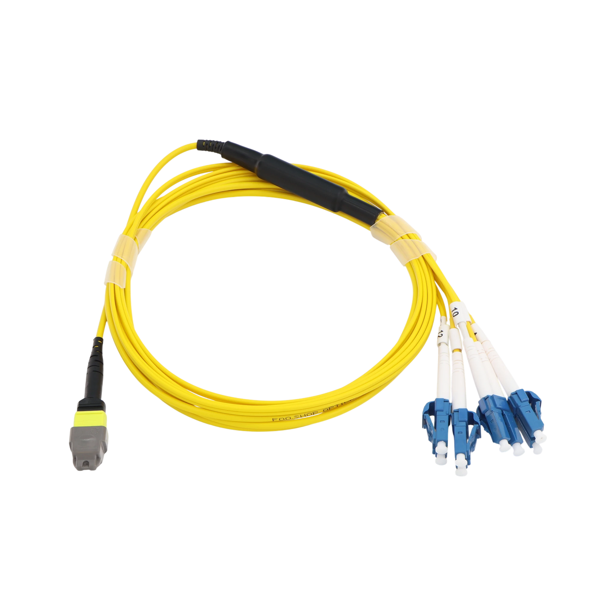 MTP/MPO Fiber Harness Cable, MTP Female APC to 4x Duplex LC UPC, Type B, 8f, OS2, Plenum