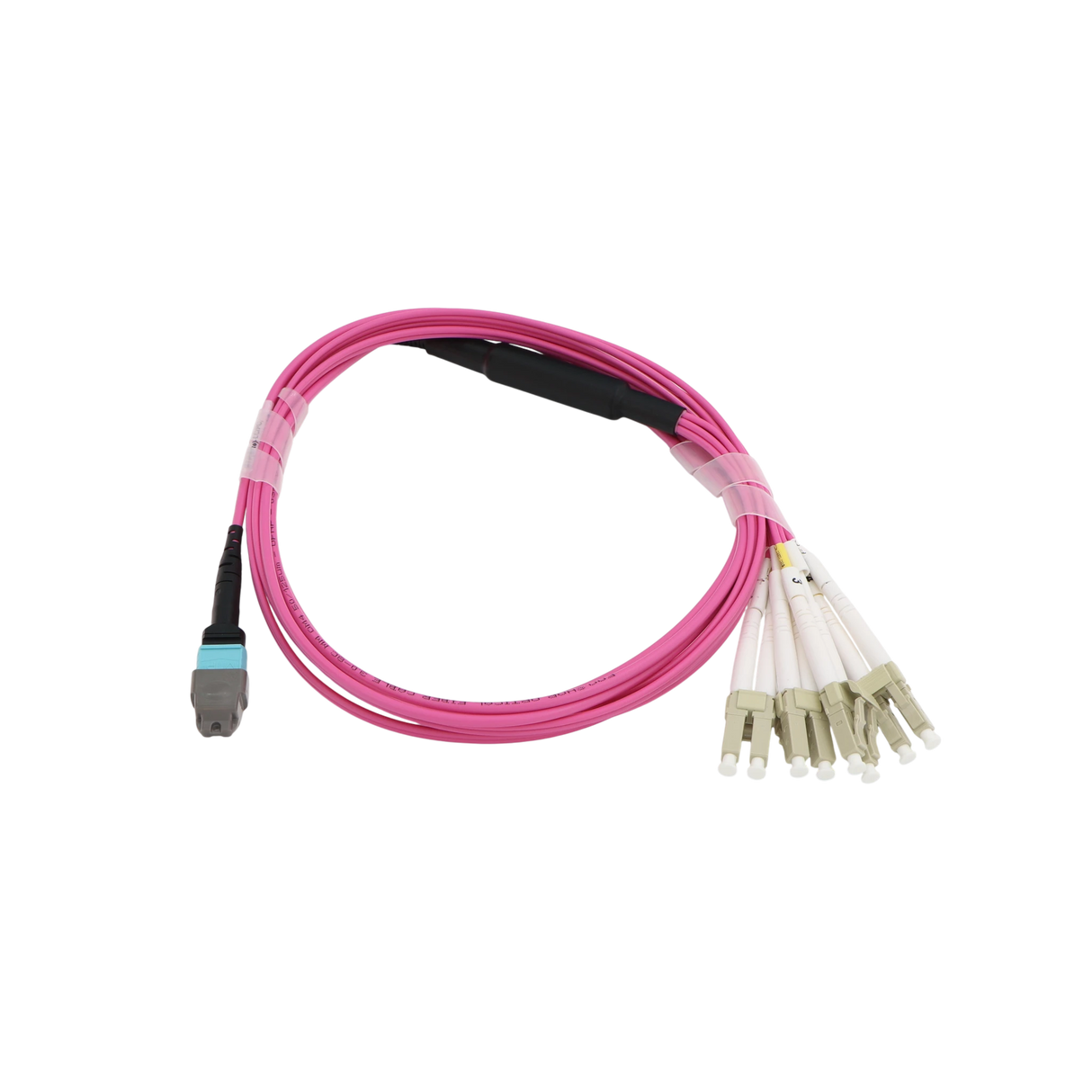 MTP/MPO Fiber Harness Cable, MTP Female APC to 4x Duplex LC UPC, Type B, 8f, OM4, Plenum