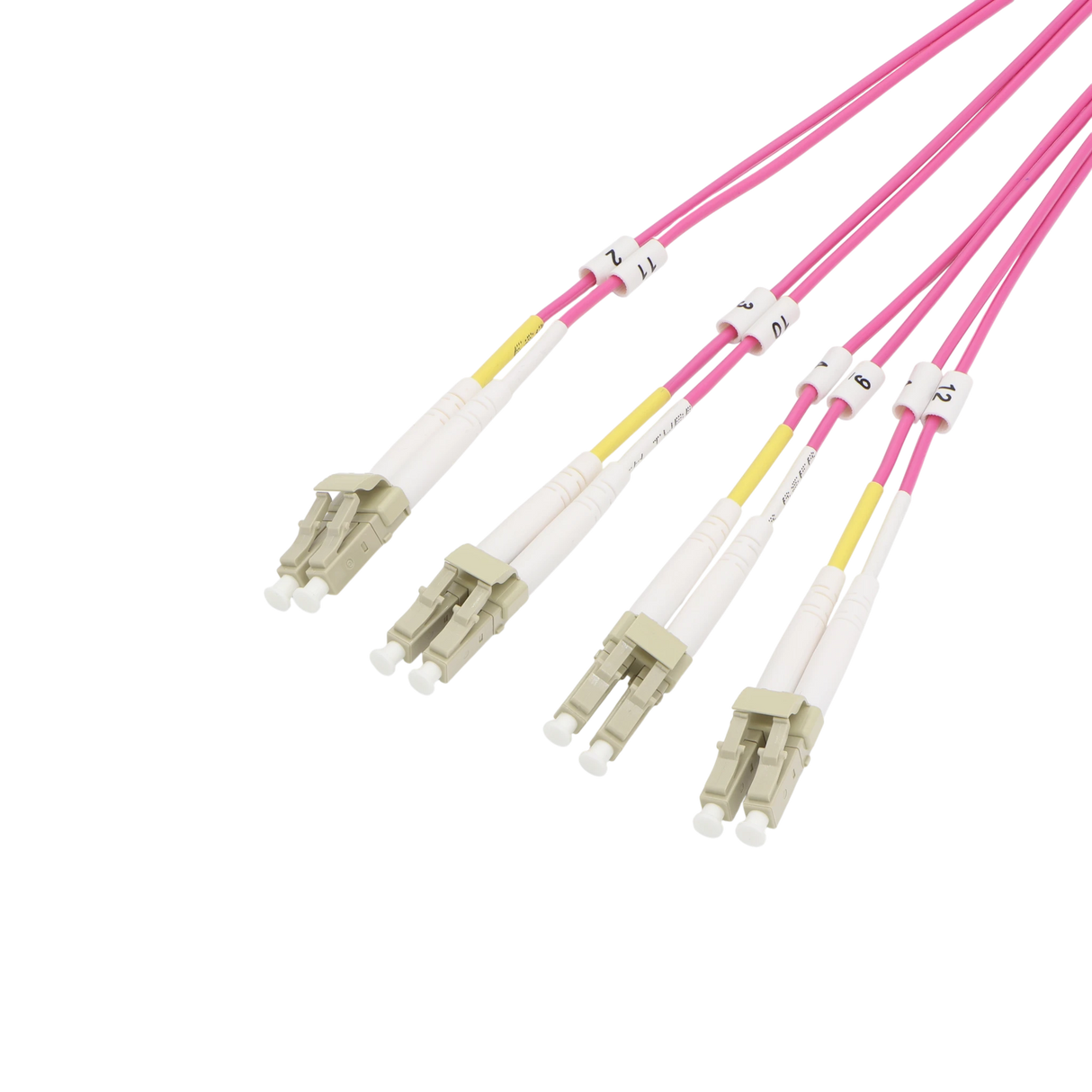 MTP/MPO Fiber Harness Cable, MTP Female APC to 4x Duplex LC UPC, Type B, 8f, OM4, Plenum