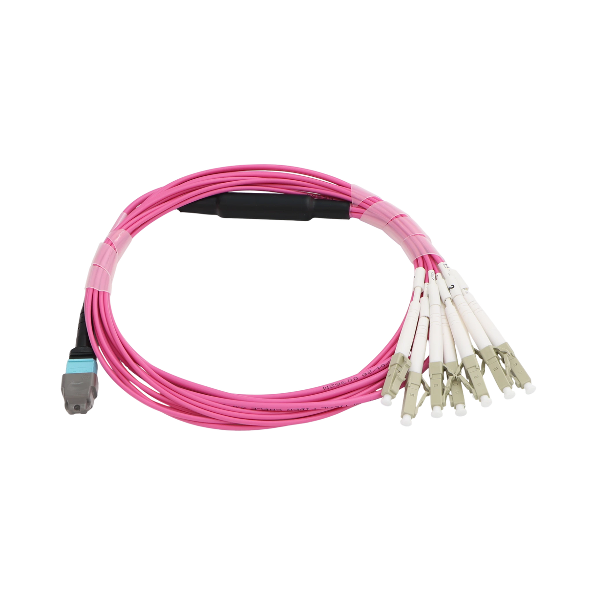 MTP/MPO Fiber Harness Cable, MTP Female APC to 8 x Simplex LC UPC, Type B, 8f, OM4, Plenum