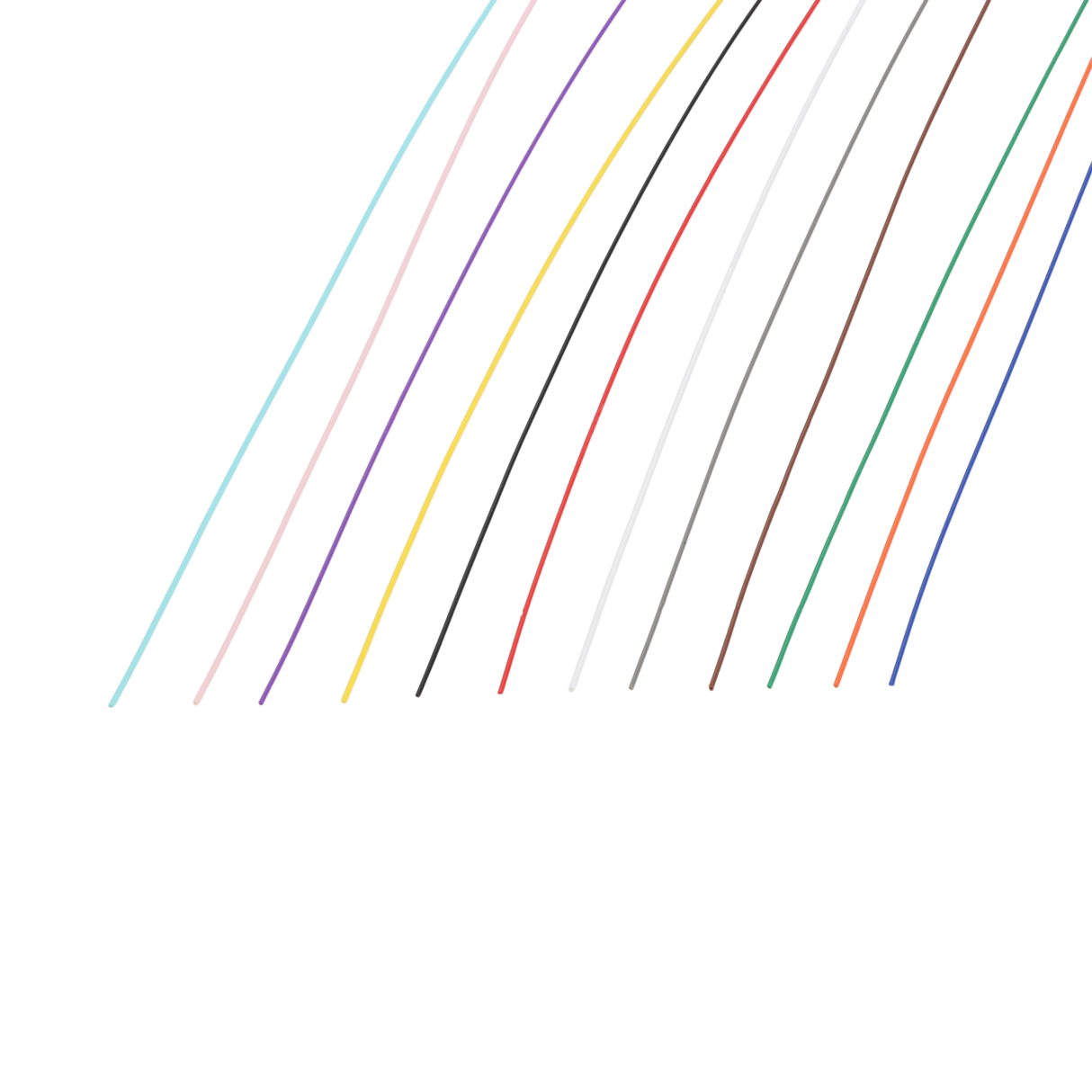Fiber Optic Pigtail, 12 Strand, unjacketed color-coded, 900um, LC UPC, OM3