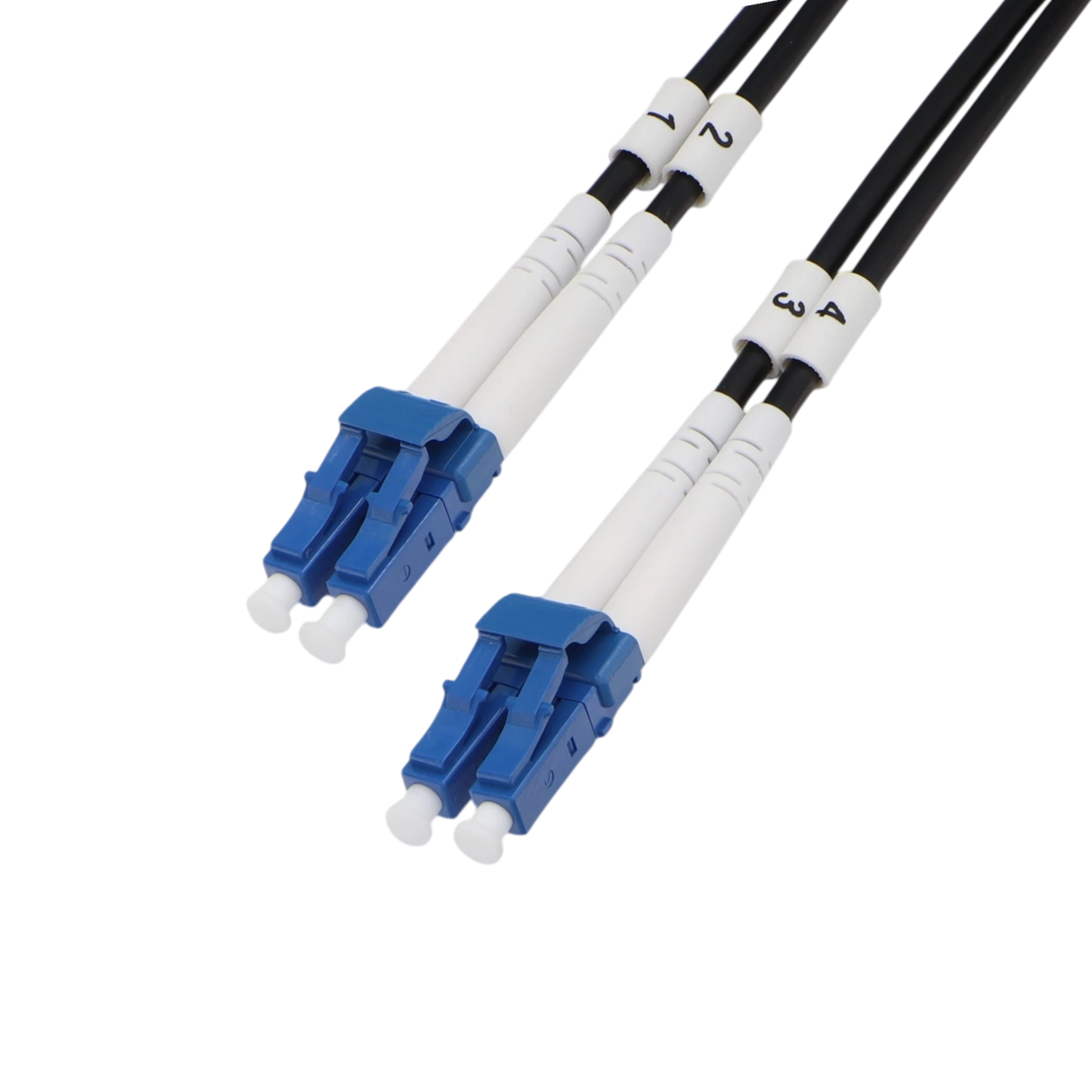 Pre-Terminated Fiber Optic Cable, LC UPC 2 Duplex to LC UPC 2 Duplex