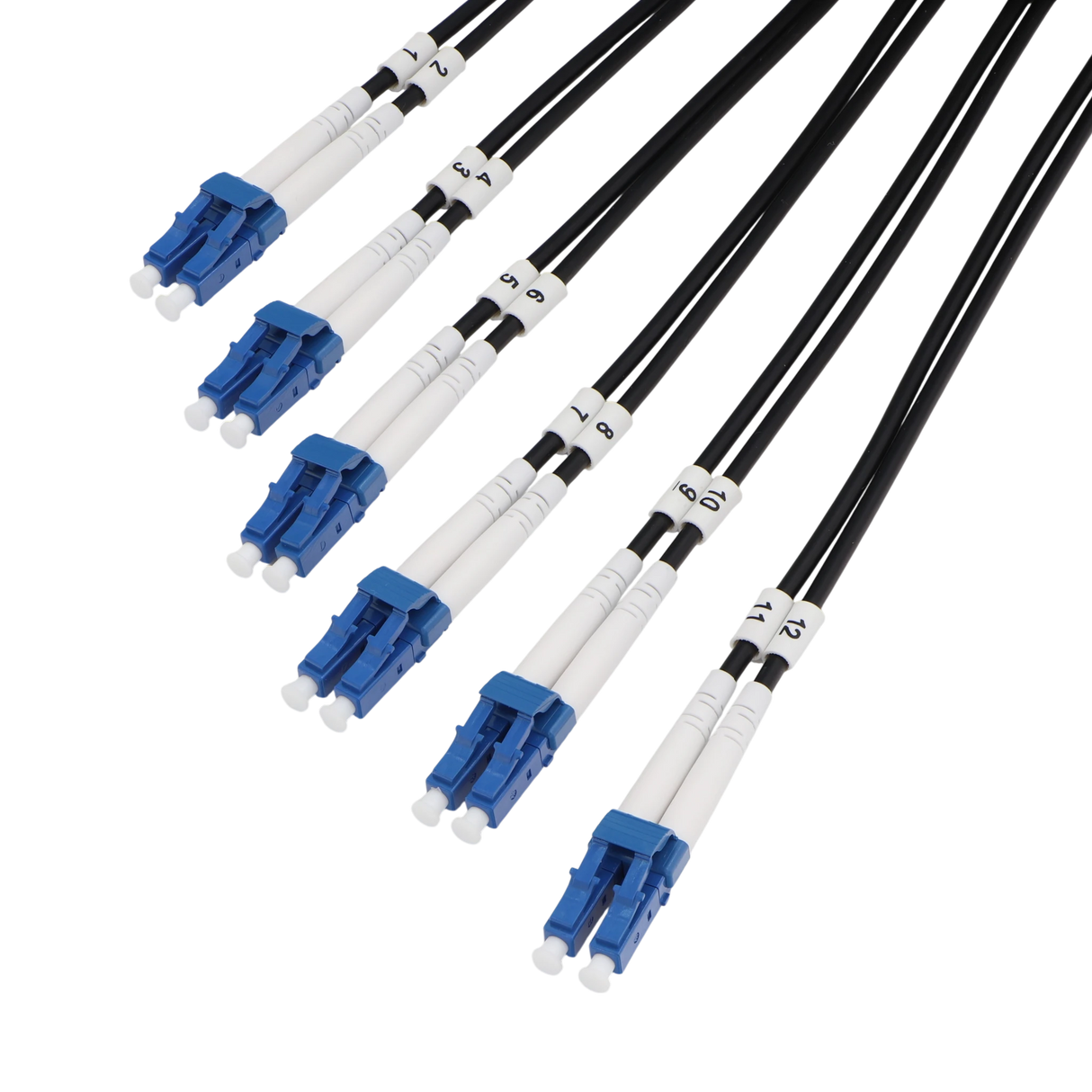 Pre-Terminated Fiber Optic Cable, LC UPC 6 Duplex to LC UPC 6 Duplex