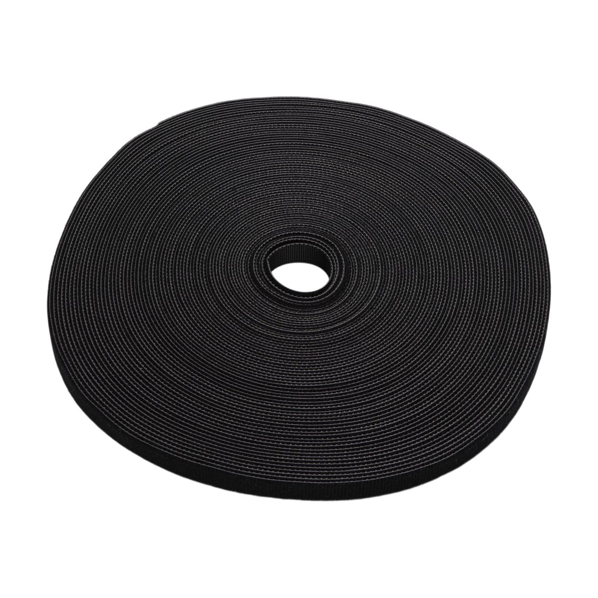 Hook and Loop Tie, Double Sided Reusable, 25m/roll, 12mm wide, black, Cut to Length Customizable