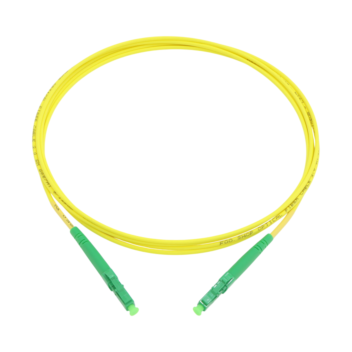 Fiber Optic Patch Cable, LC-APC to LC-APC, Simplex, OS2 Singlemode, OFNR LSZH, Yellow