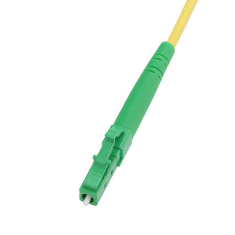 Fiber Optic Patch Cable, LC-APC to SC-APC, Simplex, OS2 Singlemode, OFNR LSZH, Yellow