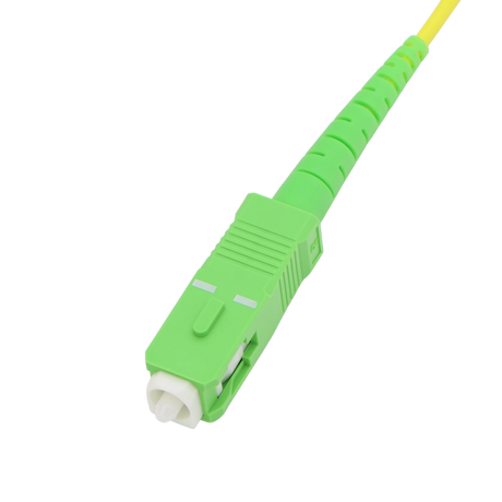 Fiber Optic Patch Cable, LC-APC to SC-APC, Simplex, OS2 Singlemode, OFNR LSZH, Yellow