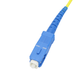 Fiber Optic Patch Cable, LC-APC to SC-UPC, Simplex, OS2 Singlemode, OFNR LSZH, Yellow