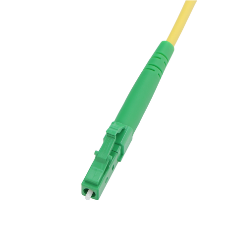 Fiber Optic Patch Cable, LC-APC to SC-UPC, Simplex, OS2 Singlemode, OFNR LSZH, Yellow