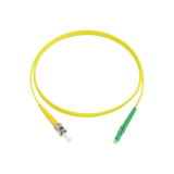 Fiber Optic Patch Cable, LC-APC to ST-UPC, Simplex, OS2 Singlemode, OFNR LSZH, Yellow