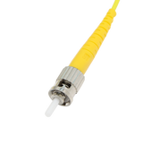 Fiber Optic Patch Cable, LC-APC to ST-UPC, Simplex, OS2 Singlemode, OFNR LSZH, Yellow