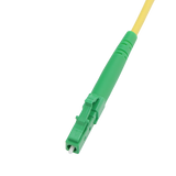 Fiber Optic Patch Cable, LC-APC to ST-UPC, Simplex, OS2 Singlemode, OFNR LSZH, Yellow