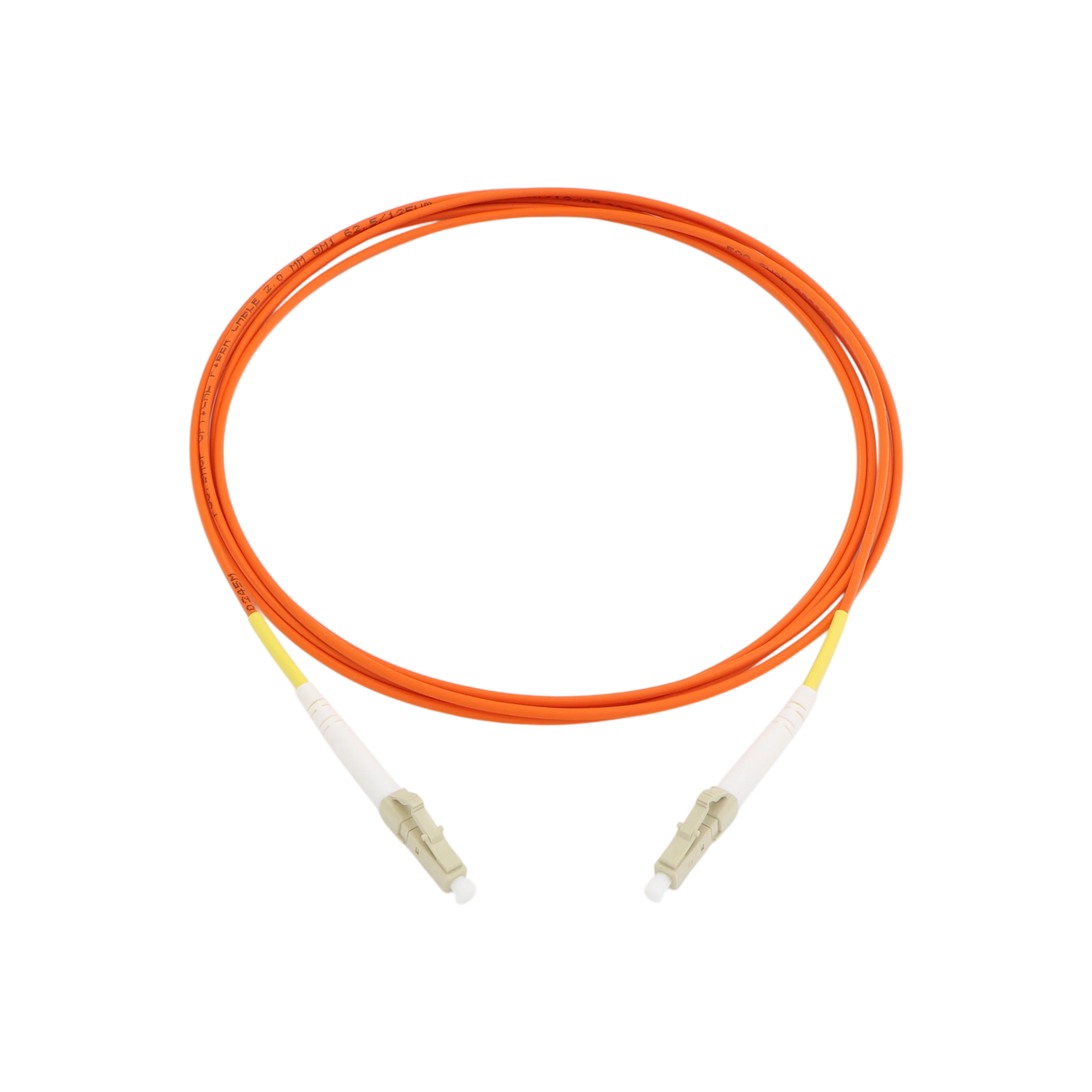 Fiber Optic Patch Cable, LC-UPC to LC-UPC, Simplex, OM1 Multimode, OFNR LSZH, Orange