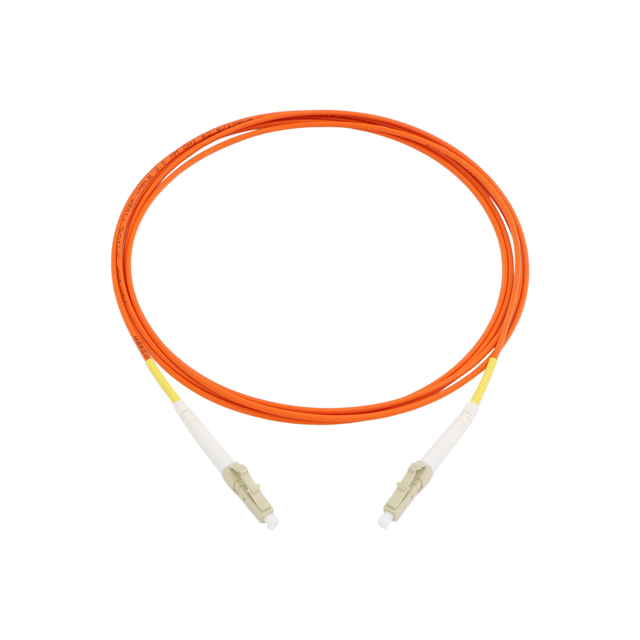 Fiber Optic Patch Cable, LC-UPC to LC-UPC, Simplex, OM1 Multimode, OFNR LSZH, Orange