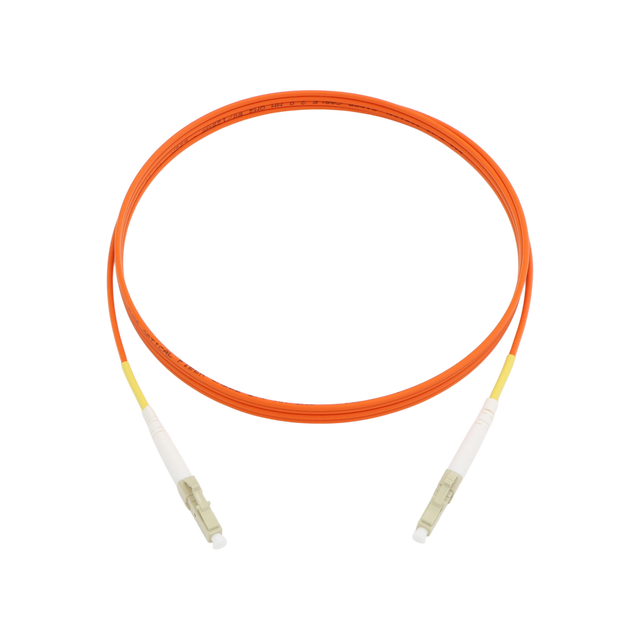 Fiber Optic Patch Cable, LC-UPC to LC-UPC, Simplex, OM2 Multimode, OFNR LSZH, Orange