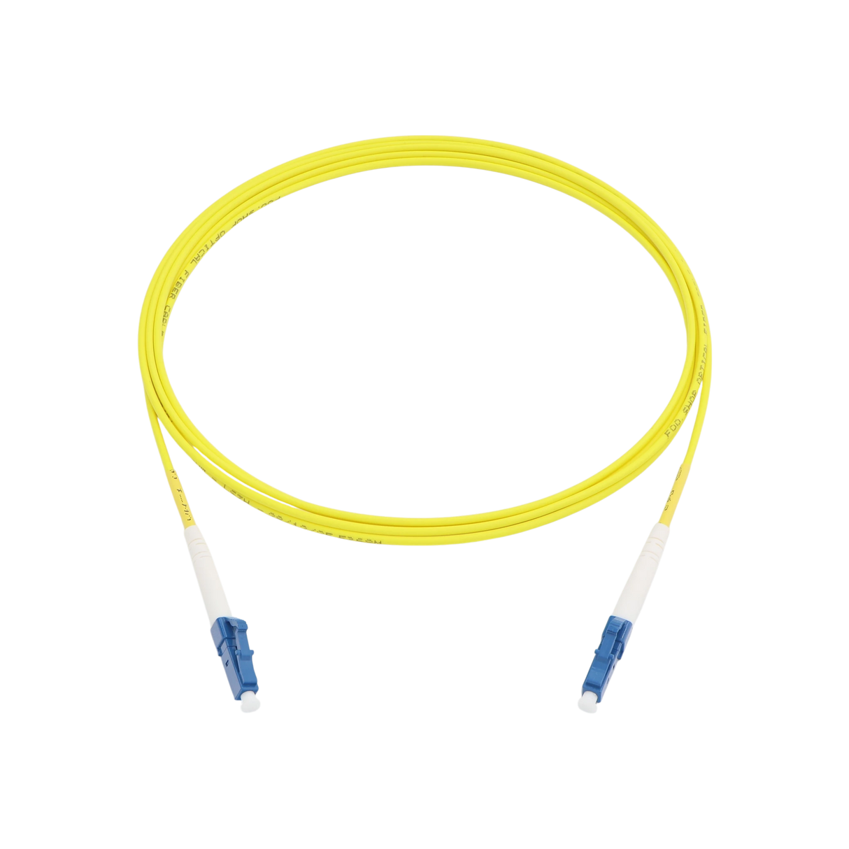 Fiber Optic Patch Cable, LC-UPC to LC-UPC, Simplex, OS2 Singlemode, OFNR LSZH, Yellow