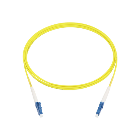 Fiber Optic Patch Cable, LC-UPC to LC-UPC, Simplex, OS2 Singlemode, OFNR LSZH, Yellow