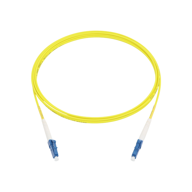 Fiber Optic Patch Cable, LC-UPC to LC-UPC, Simplex, OS2 Singlemode, OFNR LSZH, Yellow