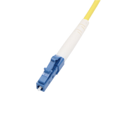 Fiber Optic Patch Cable, LC-UPC to LC-UPC, Simplex, OS2 Singlemode, OFNR LSZH, Yellow