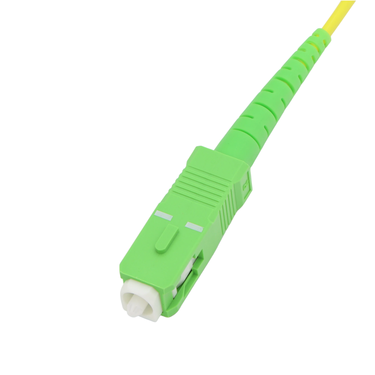 Fiber Optic Patch Cable, LC-UPC to SC-APC, Simplex, OS2 Singlemode, OFNR LSZH, Yellow