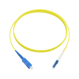 Fiber Optic Patch Cable, LC-UPC to SC-UPC, Simplex, OS2 Singlemode, OFNR LSZH, Yellow