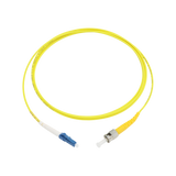 Fiber Optic Patch Cable, LC-UPC to ST-UPC, Simplex, OS2 Singlemode, OFNR LSZH, Yellow