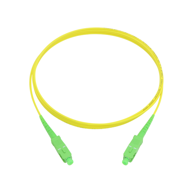 Fiber Optic Patch Cable, SC-APC to SC-APC, Simplex, OS2 Singlemode, OFNR LSZH, Yellow