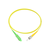 Fiber Optic Patch Cable, SC-APC to ST-UPC, Simplex, OS2 Singlemode, OFNR LSZH, Yellow