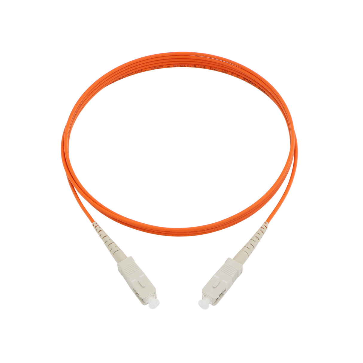 Fiber Optic Patch Cable, SC-UPC to SC-UPC, Simplex, OM1 Multimode, OFNR LSZH, Orange