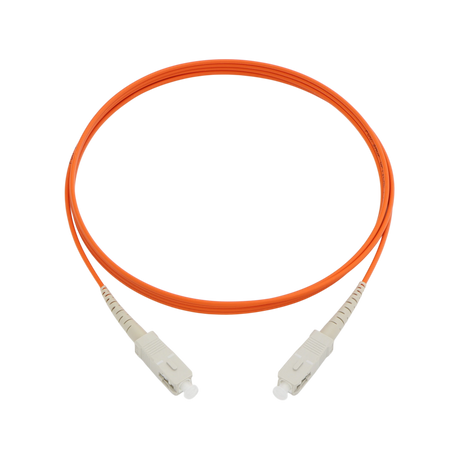 Fiber Optic Patch Cable, SC-UPC to SC-UPC, Simplex, OM2 Multimode, OFNR LSZH, Orange