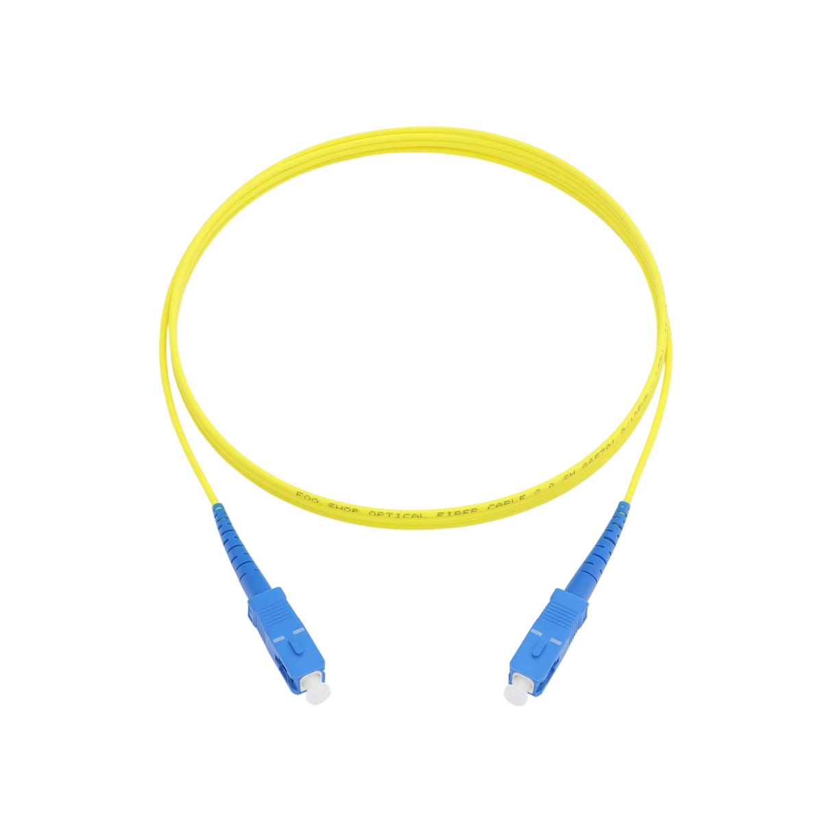 Fiber Optic Patch Cable, SC-UPC to SC-UPC, Simplex, OS2 Singlemode, OFNR LSZH, Yellow