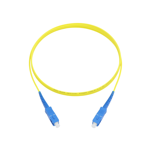 Fiber Optic Patch Cable, SC-UPC to SC-UPC, Simplex, OS2 Singlemode, OFNR LSZH, Yellow