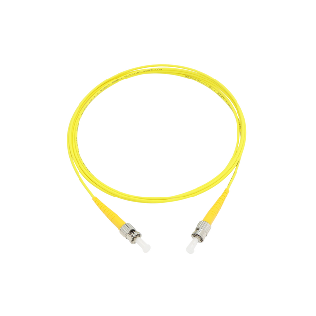 Fiber Optic Patch Cable, ST-UPC to ST-UPC, Simplex, OS2 Singlemode, OFNR LSZH, Yellow