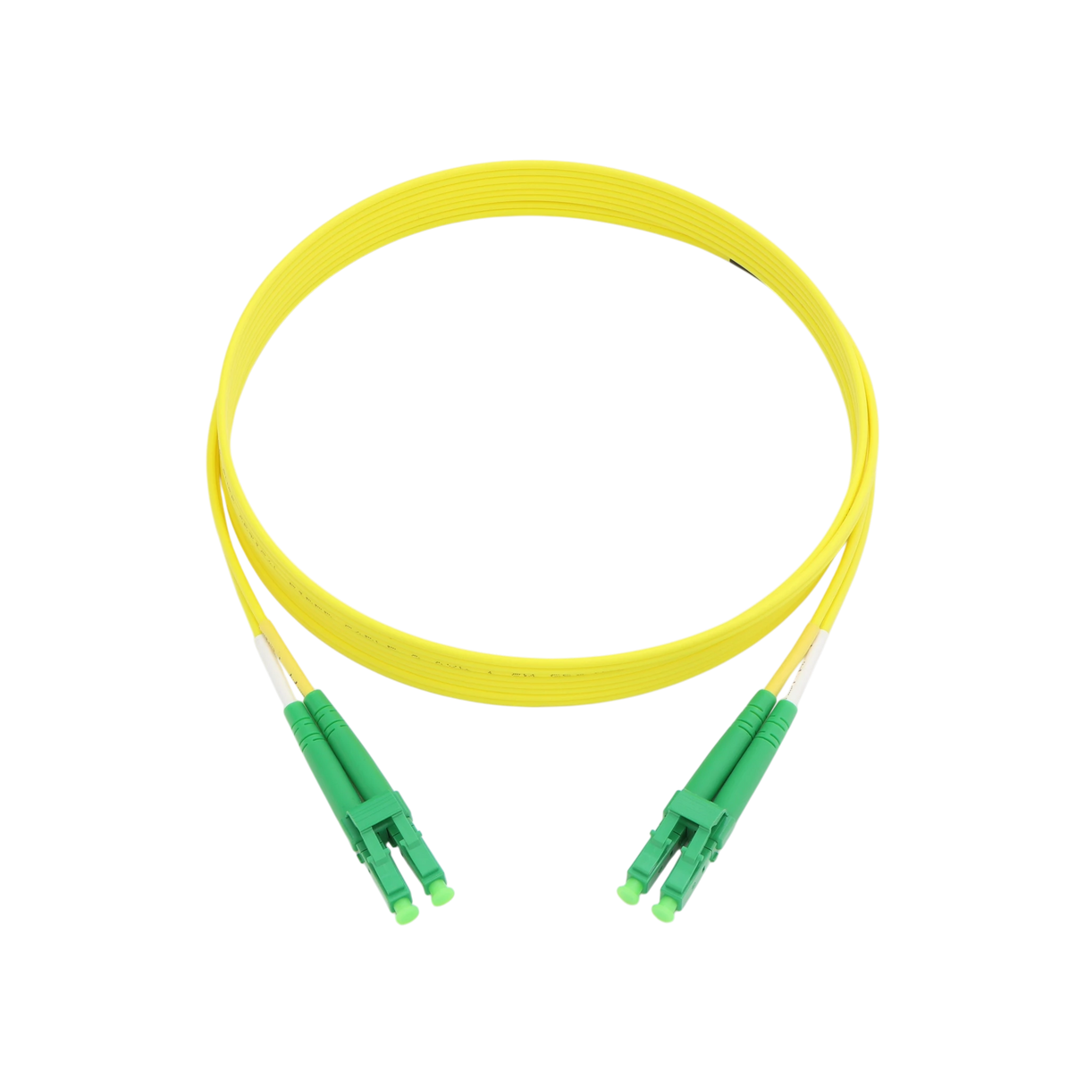 Fiber Optic Patch Cable, LC-APC to LC-APC, Duplex, OS2 Singlemode, OFNR LSZH, Yellow