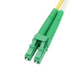Fiber Optic Patch Cable, LC-APC to LC-APC, Duplex, OS2 Singlemode, OFNR LSZH, Yellow