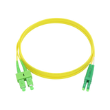 Fiber Optic Patch Cable, LC-APC to SC-APC, Duplex, OS2 Singlemode, OFNR LSZH, Yellow