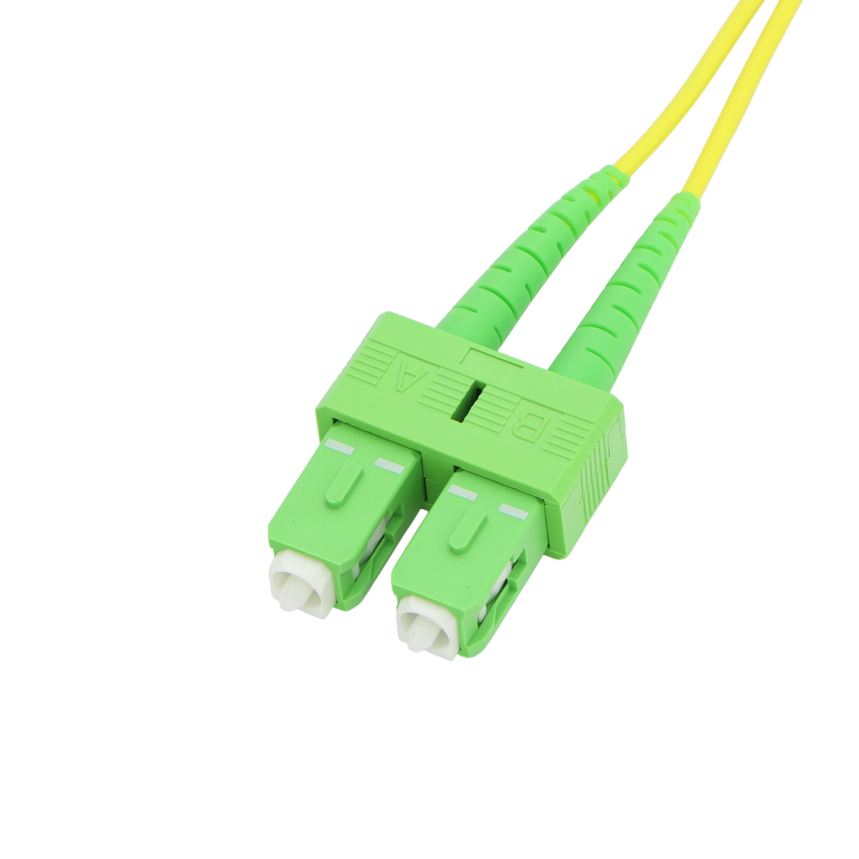 Fiber Optic Patch Cable, LC-APC to SC-APC, Duplex, OS2 Singlemode, OFNR LSZH, Yellow