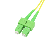 Fiber Optic Patch Cable, LC-APC to SC-APC, Duplex, OS2 Singlemode, OFNR LSZH, Yellow