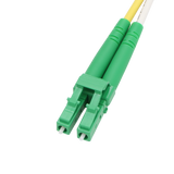Fiber Optic Patch Cable, LC-APC to SC-APC, Duplex, OS2 Singlemode, OFNR LSZH, Yellow