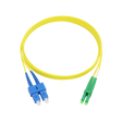 Fiber Optic Patch Cable, LC-APC to SC-UPC, Duplex, OS2 Singlemode, OFNR LSZH, Yellow