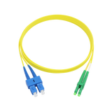 Fiber Optic Patch Cable, LC-APC to SC-UPC, Duplex, OS2 Singlemode, OFNR LSZH, Yellow
