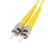 Fiber Optic Patch Cable, LC-APC to ST-UPC, Duplex, OS2 Singlemode, OFNR LSZH, Yellow