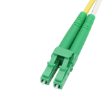 Fiber Optic Patch Cable, LC-APC to ST-UPC, Duplex, OS2 Singlemode, OFNR LSZH, Yellow